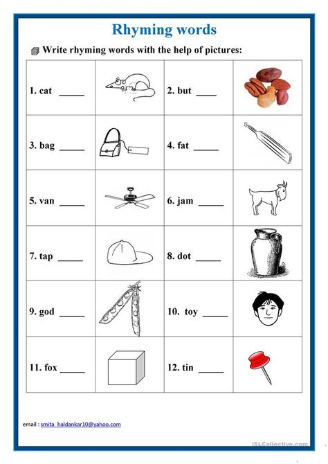 Rhyming Words Worksheets, Rhyming Worksheet, First Grade Words, Kindergarten Phonics Worksheets, Word Family Worksheets, Kindergarten Reading Worksheets, Rhyming Activities, Free Kindergarten Worksheets, Kindergarten Worksheets Printable