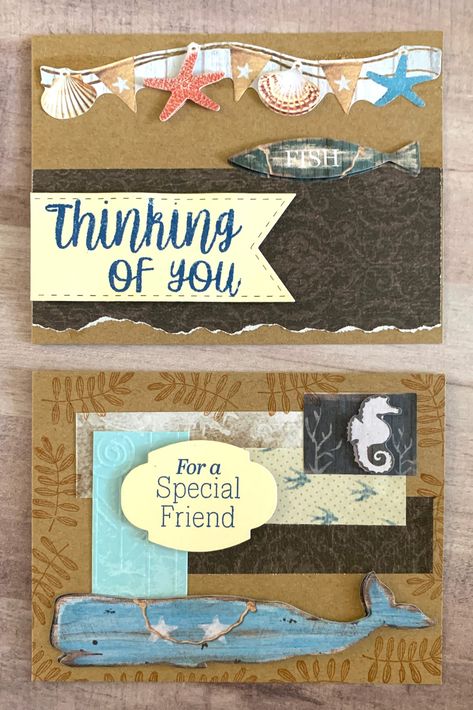 Crafting Inspirational Cards for Men Using Dollar Tree Stickers – Craft Picnic Handmade Cards Using Stickers, Dollar Tree Sticker Cards, Dollar Tree Birthday, Beach Atc Cards, Tree Stickers, Tree Cards, Scrap Paper, Special Friend, Male Cards