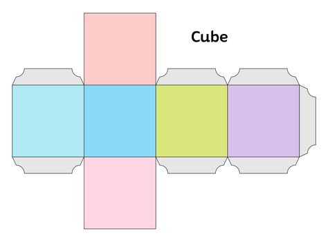 Cube Printable Template, Rectangle Template, Template Papercraft, 3d Rectangle, Cube Template, Dice Template, Paper Cube, Art Cube, Rectangular Prism