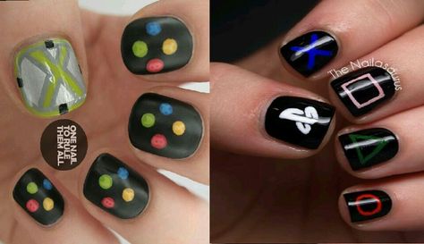 GAMER GIRL NAILS!!!!! Gamer Girl Problems, Girls Nail Designs, Daily Nail, Video Gamer, Nail Extensions, Girls Nails, Nail Games, Gamer Girl, Nail Polish