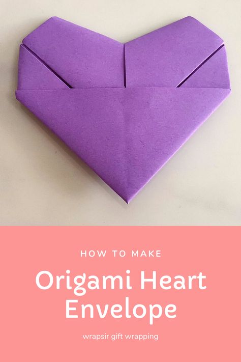 Origami heart envelope. Heart Shape Gift Wrapping Ideas, Folding Paper Hearts, Fold Paper Into Heart, Folding Love Letters, How To Fold Love Notes, How To Make A Heart Letter, Heart Shaped Origami, Heart Folded Paper, Cute Origami Envelope