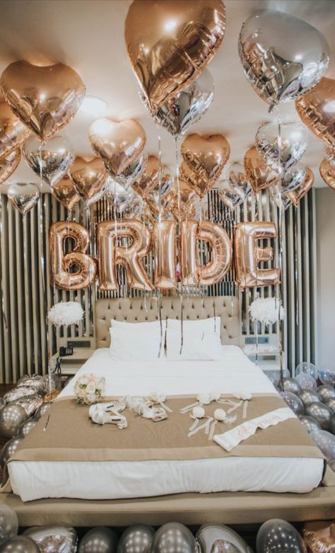 Wedding Suite Decorations, Bride’s Room Decoration, Room Bride Decor, Bridal Shower Hotel Room Decor, Bridal Party Balloons, Bridal Hotel Room Decor, Bride To Be Room Decoration, Hotel Bachelorette Party Ideas, Bride Suite Decor