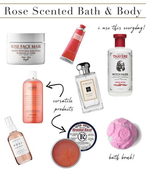 Rose Body Products, Smell Like Roses Products, Rose Smelling Products, How To Smell Like Roses All Day, How To Smell Like Roses, Rose Smell, Rosebud Salve, Rose Products, Rose Skincare