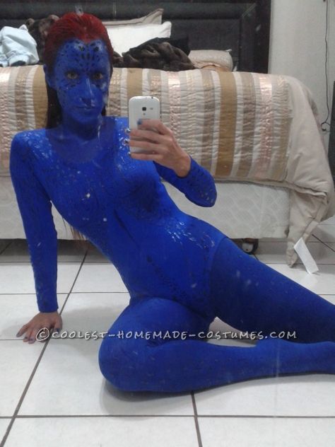 Mystique Halloween Costume, Blue Costume Ideas, Blue Halloween Costume, Mystique Costume, Marvel Cosplay Girls, Mystique Marvel, Cosplay Ideas Women, Couples Cosplay, Blue Leotard