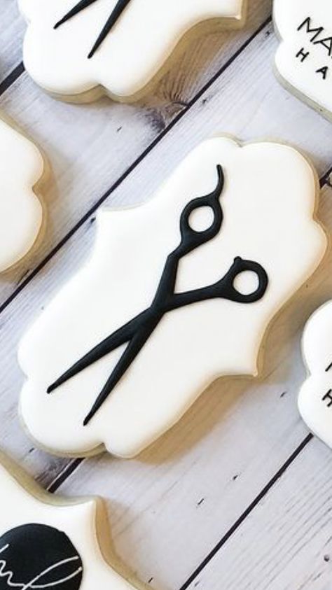 Hair Dresser Cookies, Hair Salon Cookies Decorated, Salon Cookies Decorated, Barber Cookies, Hair Salon Cookies, Hair Cookies, Salon Cookies, Craft Cookies, Spa Cookies