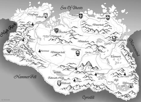 Imgur: The magic of the Internet Skyrim Map Symbols, Map Of Skyrim, Riverwood Skyrim, Skyrim Anniversary Edition, Skyrim Map, Old Valyria Map, Make A Map, Elder Scrolls Skyrim, Black Books