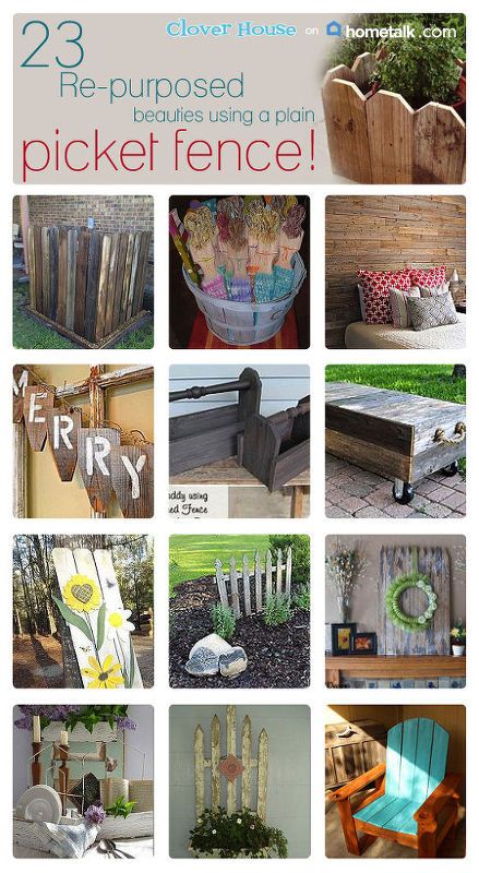 23 picket fence projects, diy, fences, how to, outdoor living, repurposing upcycling Picket Fence Decor, Picket Fence Crafts, Old Fence Boards, Repurposed Projects, Wooden Fence Posts, Picket Fence Panels, Fence Picket, Fence Boards, Pallet Fence