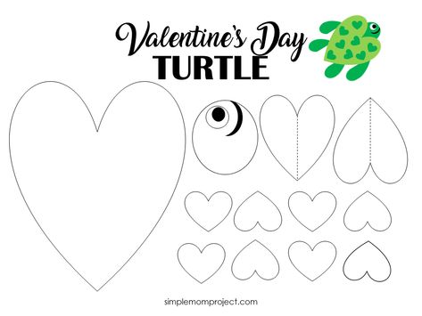 See this post for a FREE printable template to make your own Valentine's Day Turtle! This simple DIY Turtle Valentine's Day is an easy craft for toddlers, big kids and adults to make. Great for classroom Valentine's Day art projects. #ValentinesDayCard #ValentinesDayCrafts Simple Mom Project, Diy Turtle, Turtle Craft, Valentine Art Projects, Craft Easter, Turtle Crafts, Valentine's Day Crafts For Kids, Preschool Valentines, Valentine Activities