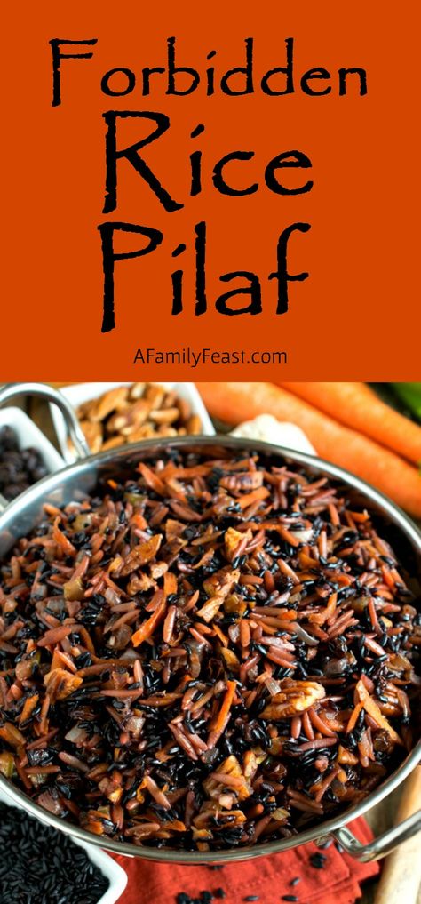 Black Rice Recipe, Rice Recipes Side, Family Feast Recipes, Forbidden Rice, Rice Pilaf Recipe, Recipe Rice, Rice Side Dishes, Vegetable Rice, Rice Dish