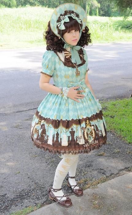 =^_^= ~Nya Mint Outfit, Mint Choco, Japanese Lolita Fashion, Candy Clothes, Lolita Outfits, Chocolate Mint, Japanese Street Fashion, Sweet Lolita, J Fashion