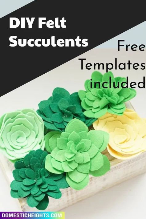 Easy craft project with felt, free SVG and printable templates Flower Templates Printable Free, Felt Flower Template, Flower Templates Printable, Paper Succulents, Break Ideas, Felt Succulents, Felt Flowers Diy, Felt Leaves, Leaf Template