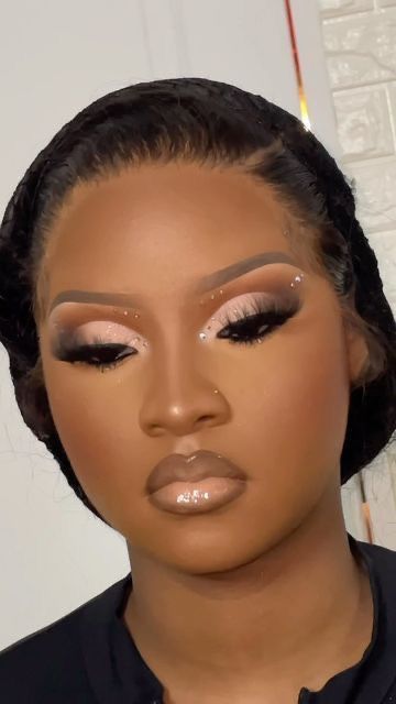 Glam makeup birthday makeup Black Wedding Makeup, Black Bridal Makeup, Maquillage Yeux Cut Crease, Birthday Makeup Looks, Natural Glam Makeup, Glitter Makeup Looks, Prom Eye Makeup, Makeup For Black Skin, Brown Skin Makeup