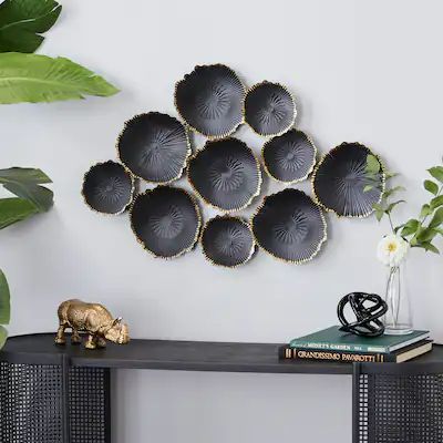 Buy Accent Pieces Online at Overstock | Our Best Decorative Accessories Deals Black Wall Decor, Decorative Wall Sconces, Cosmoliving By Cosmopolitan, Iron Accents, Plate Wall Decor, Nails And Screws, Abstract Wall Decor, Contemporary Wall Decor, Metal Plate