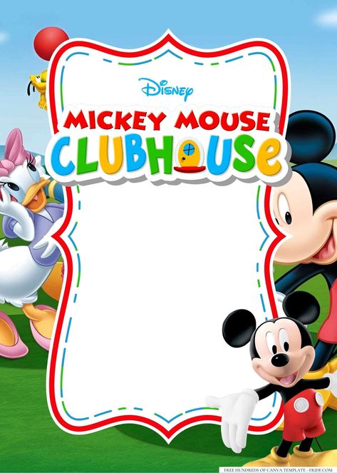 Mickey Mouse Clubhouse Birthday Invitation Templates Mickey Mouse Theme Invitation, Mickey Mouse Clubhouse Birthday Invitations, Mickey And Minnie Mouse Birthday, Mike Mouse, Mickey Mouse Clubhouse Invitations, Mickey Invitations, Mickey Cake, Third Birthday Invitations, Mickey Mouse Birthday Invitations