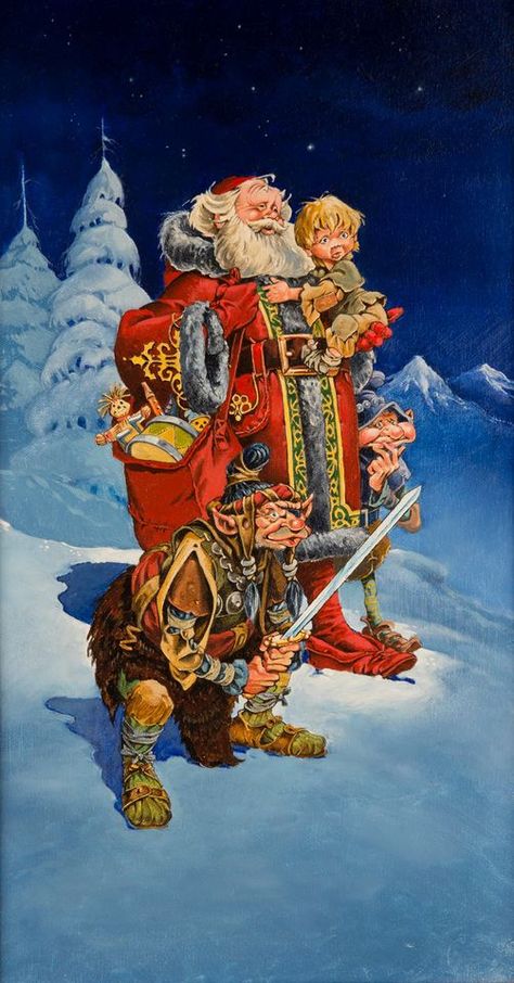 COVER PAINTING - Life and adventures of Santa Claus - 1992 by Mike Ploog Mike Ploog, Star Trek Comics, Mike Grell, Mexican Culture Art, Sketchbook Project, Fantasy Horror, Barbie Wedding, Fairytale Illustration, Mexican Culture