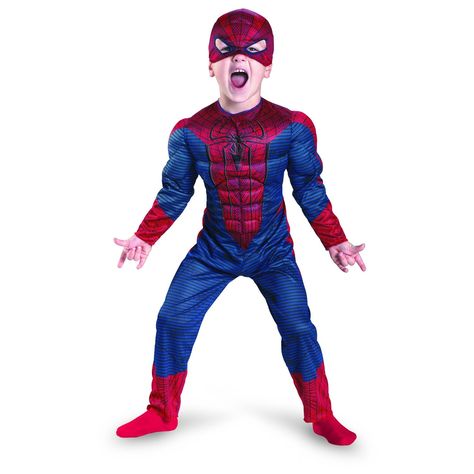 Kids Amazing Spider-man Movie Muscle Costume, Not Just for Halloween!  Jumpsuit with muscle torso and arms with soft fabric character headpiece  Toddler Sizes: 2T, 3T-4T, & 4-6  Official Marvel Licensed Costume Boys Spiderman Costume, Superhero Costumes For Boys, Spider Girl Costume, Spiderman Halloween Costume, Spiderman Toddler, Spider Man Movie, Spiderman Outfit, Spiderman Costume, Kids Costumes Boys