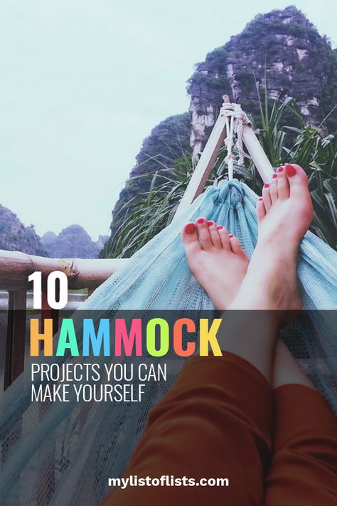 Looking for your next DIY project? These hammock DIY projects are amazing. They are easy and cheap. Kick back and relax with these hammock DIY projects from My List Of Lists. Hammock Diy, Diy Hammock Chair, List Of Lists, Diy Hammock, How To Make Decorations, Hammock Accessories, Outdoor Diy Projects, Diy Yard, Patio Makeover