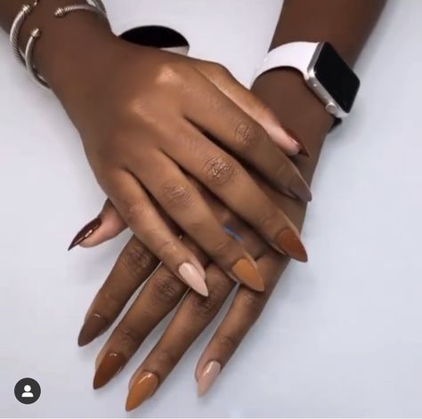 Short Gel Nails Natural Black Women, Brown Nails On Black Skin, Nail Art Designs For Black Women, Short Gel Nails Brown Skin, Nails Inspiration For Dark Skin, Brown Nails For Black Women, Brown Nails For Brown Skin, Nails Inspiration Brown Skin, Simple Nails For Black Women