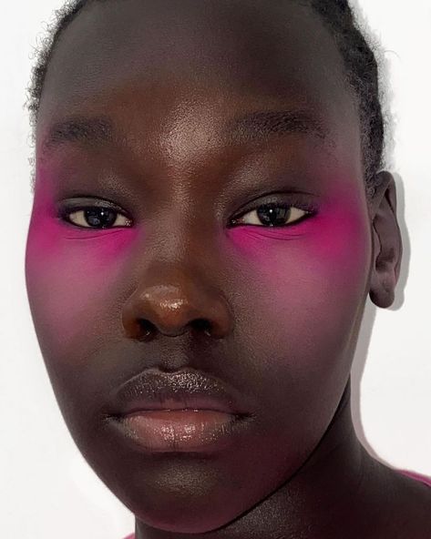 High Fashion Makeup Editorial, Eye Bags Makeup, Pink Eye Makeup Looks, Edit On Instagram, High Fashion Makeup, Pink Eye Makeup, Makeup For Black Skin, Unique Makeup, Edgy Makeup