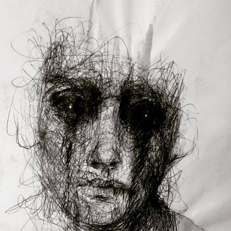 @madziowa_p on Instagram: “#drawingprtrait #pendrawing #art#quicksketch #quicklydone #expression #expressionportrait #emotionalportrait #darkeyes #darkness #sadness…” Hair, On Instagram, Instagram, Black, Art