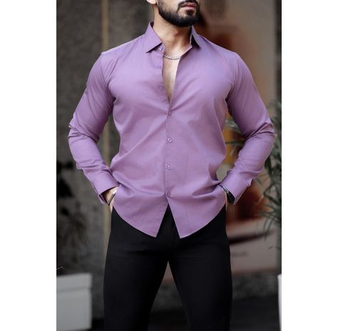 Cool Mens Sneakers, Purple Shirt Outfits, Formals For Men, Light Purple Shirt, Formal Dress For Men, Purple Formal Dress, Shirt Outfit Men, Men Formal, Purple Shirt