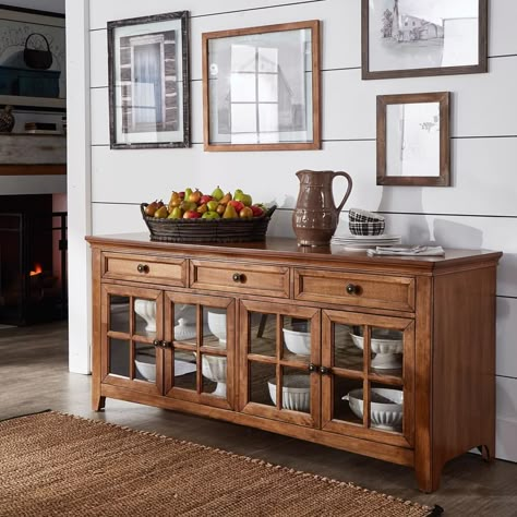 You can never have enough storage space. 🛍Tap the image to get the details on this gorgeous wood console for all your stylish storage needs 💁‍♀️ #inspireq Buffet Console Table, Side Buffet Table Ideas, Buffet In Living Room, Buffet Cabinet Ideas, Buffet Cabinet Decor, Buffet Table Ideas Decor, Buffet Table Ideas, Dinning Room Cabinet, Dining Table Cabinet