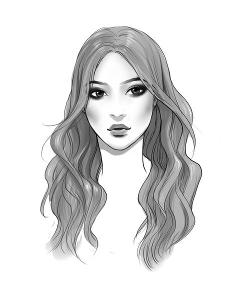 The Miami Style @uptownblowdry  Easy, breezy wavy hair. Think of your hair after walk on the beach: natural, effortless, soft and wavy.  #beachy #waves #easybreezy #natural #beach #hair #style #soft #wavy  www.uptowndrybar.com Wavy Hair Illustration, Long Wavy Hair Drawing Reference, Wavy Hair Sketch, Long Wavy Hair Drawing, Wavy Hair Drawing Reference, Wavy Hair Drawing, Homecoming Hairdos, Long Hair Cartoon, Easy Hair Drawings