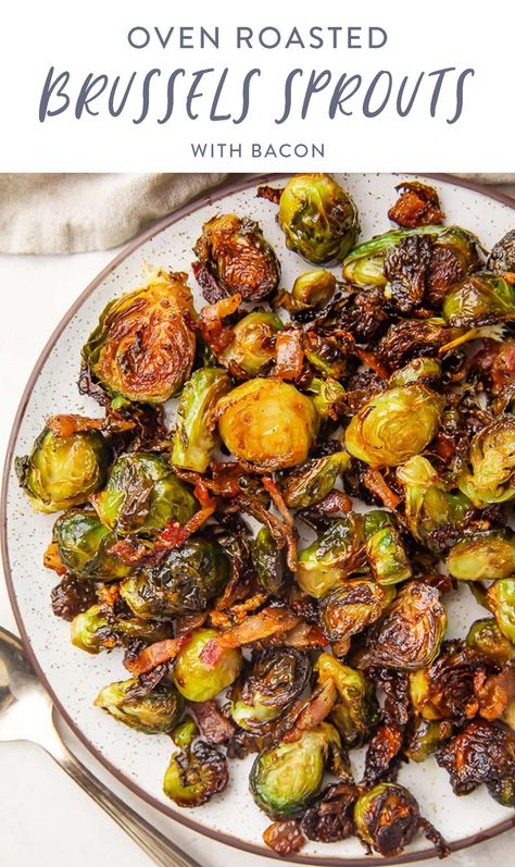 Cut bacon in small pieces. Cut Brussels sprouts in quarters. Mix together and sprinkle with garlic powder. Cook on LARGE cookie sheet on parchment at 400 for 20 min. Check, add a dash of balsamic, salt and pepper. Crispy Brussel Sprouts Thanksgiving, Brussel Sprout Recipes With Bacon Maple Syrup, Skinnytaste Brussel Sprouts, Bacon Onion Brussel Sprouts, Roasted Brussel Sprouts With Bacon And Maple Syrup, Maple Bacon Roasted Brussel Sprouts, Oven Roasted Brussel Sprouts With Bacon Garlic And Parmsean Cheese, Oven Baked Brussels Sprouts, Roasted Brussel Sprout Recipes With Bacon