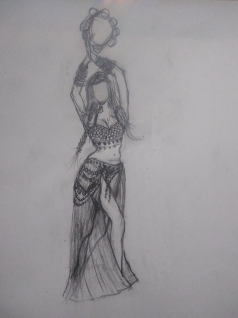 Belly Dance Drawing, Belly Dancer Sketch, Belly Dancer Drawing, Art Coursework, Dancer Drawing, Dancing Drawings, Woman Sketch, Belly Dancer, Human Poses Reference