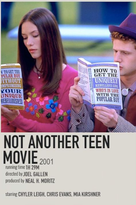 Not Another Teen Movie Poster, 2001 Movie Poster, Movie Minimalist, Teenage Movie, Mia Kirshner, Not Another Teen Movie, Film Polaroid, Film Harry Potter, Teen Shows