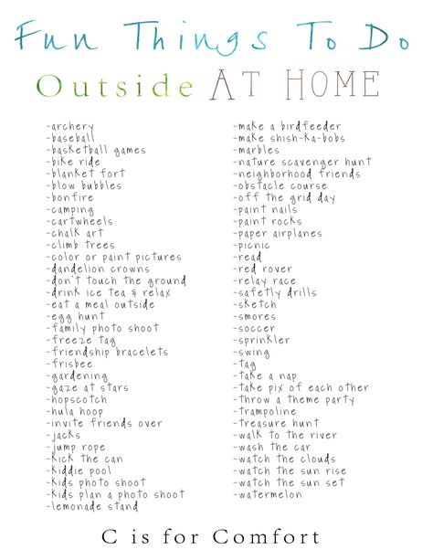 Fun Things To Do, At Home, Outside, In Summer List Things To Make With Kids, What To Do Outside, Outdoor Preschool, Human Body Worksheets, Frozen Tags, Neighborhood Friends, Teen Sleepover, Diy Easter Basket, Summer List