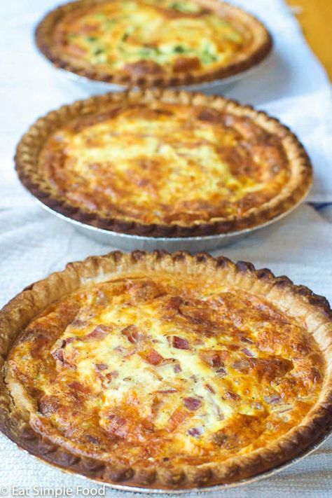 Swiss Cheese Quiche Recipe, Ham And Swiss Quiche, Swiss Cheese Quiche, Swiss Quiche, Brunch Quiche, Cheese Quiche Recipe, Quiche Lorraine Recipe, Delicious Quiche, Swiss Recipes