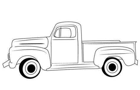 classic ford truck coloring and drawing sheet - Pickup Truck Coloring Pages Free Printable Christmas Red Truck, Cadeau Parents, Classic Ford Trucks, Drawing Sheet, Old Truck, Old Pickup, Truck Coloring Pages, Outline Drawing, Christmas Coloring