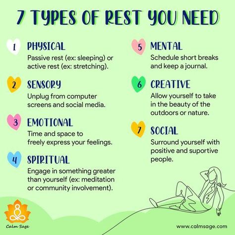 #rest #health #wellness #healthcare #mentalhealth #physicalhealth #spiritualhealth Types Of Rest, Skills Quote, Healthy Coping Skills, Vie Motivation, Find Balance, Balanced Life, Mental And Emotional Health, Self Care Activities, Health Facts