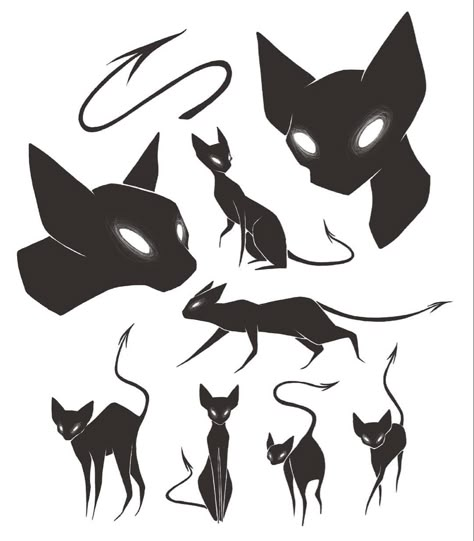 Demon Cat, Black Cat Art, Art Things, Cat Tattoo, Cat Drawing, Creature Design, Black Cats, Creature Art, Art Drawings Sketches