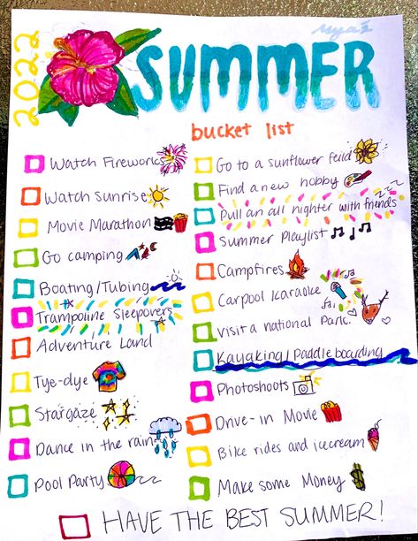 Best ideas for the summer 2022 🤩#summer #bucketlist #coconutgirl Summer Bucklist Poster, Summer Bucketlist 2023, Summer Bucket List Poster, Summer Bucket List 2024, Diy Party Games, Summer List, Pulling An All Nighter, Finding A New Hobby, Carpool Karaoke