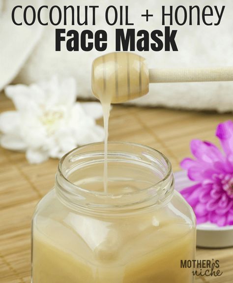 This facial mask recipe is so easy and SO GOOD for your skin. Brightens face, shrinks pores, anti-bacterial, anti-fungal, reduces aging, and much more! Obličejové Masky, Coconut Oil Face Mask, Honey Face Mask, Honey Face, Coconut Oil Uses, Smaller Waist, Diy Facial, Healthy Glowing Skin, Beauty Remedies