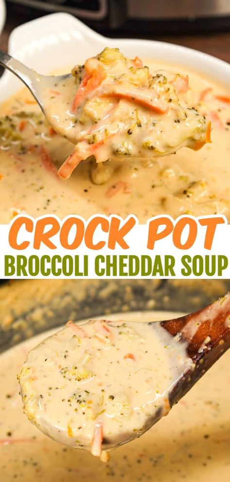 Crock Pot Broccoli Cheddar Soup, Broccoli Soup Crockpot, Crockpot Broccoli Cheddar Soup, Crock Pot Broccoli, Cream Soup Recipe, Easy Crockpot Soup, Cheesy Broccoli Soup, Broccoli Cheddar Soup Recipe, Cheddar Soup Recipe