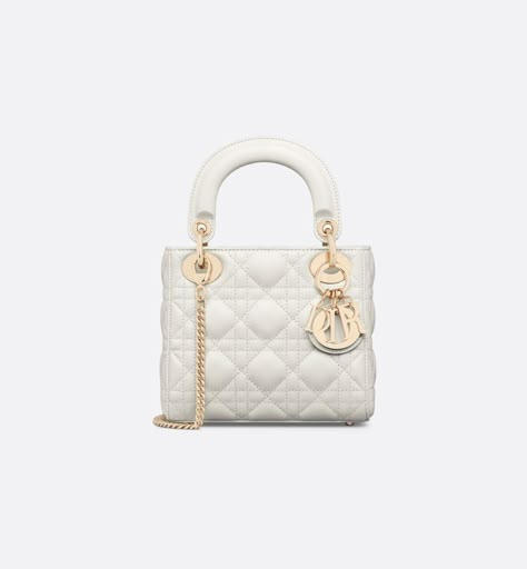 Mini Lady Dior Bag Latte Cannage Lambskin | DIOR Dior Lady Dior Bag, Mia Bag, Mini Lady Dior, Dior Shoulder Bag, Lady Dior Handbag, Dior Collection, Micro Bags, Longchamp Bag, Purse Collection