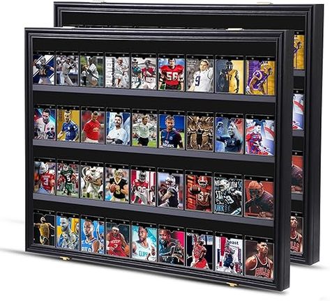 Amazon.com: Nice C 36 Graded Sports Card Display Case, Baseball Card Display Case, Trading Card Display Case Football Cards, 98% UV Protection, Acrylic, Lockable (Horizontal 2 Pack) : Sports & Outdoors Baseball Card Display Ideas, Baseball Card Display, Sports Card Display, Sports Cards Display, Baseball Card Displays, Cards Display, Sports Card, Card Display, Home Decor Baskets