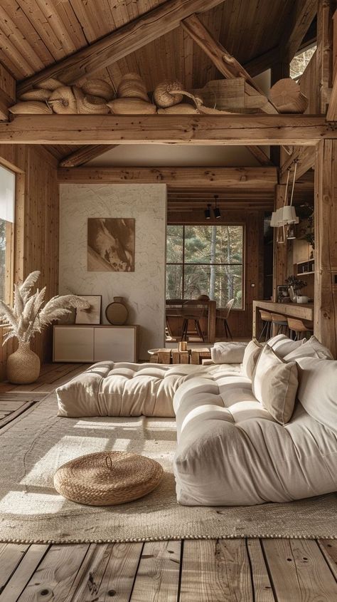 Cabin Like Living Room, Scandinavian Cabin Interior, Cabin Interior Ideas, Open Balcony, Scandinavian Cabin, Cabin Living Room, Log Cabin Ideas, Go For A Walk, Cabin Interiors