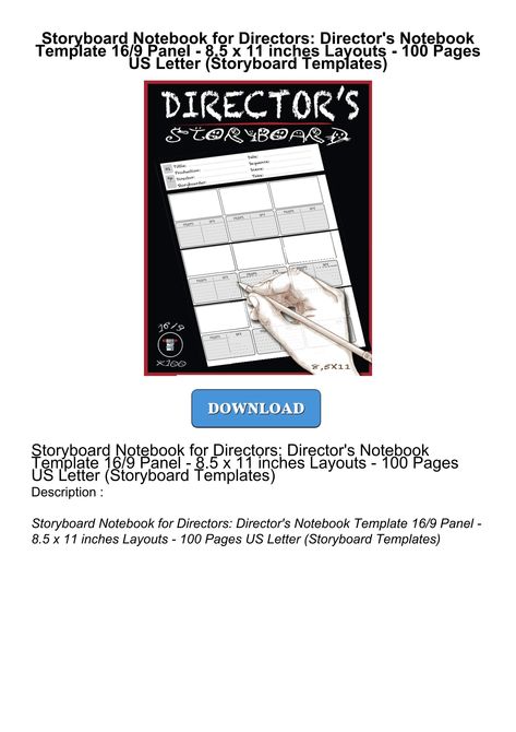 READ⚡[PDF]✔ Storyboard Notebook for Directors: Director's Notebook Template 16/9 Panel - Notebook Template, Storyboard Template, Notebook Templates, 16 9, 11 Inches, Notebook, Reading