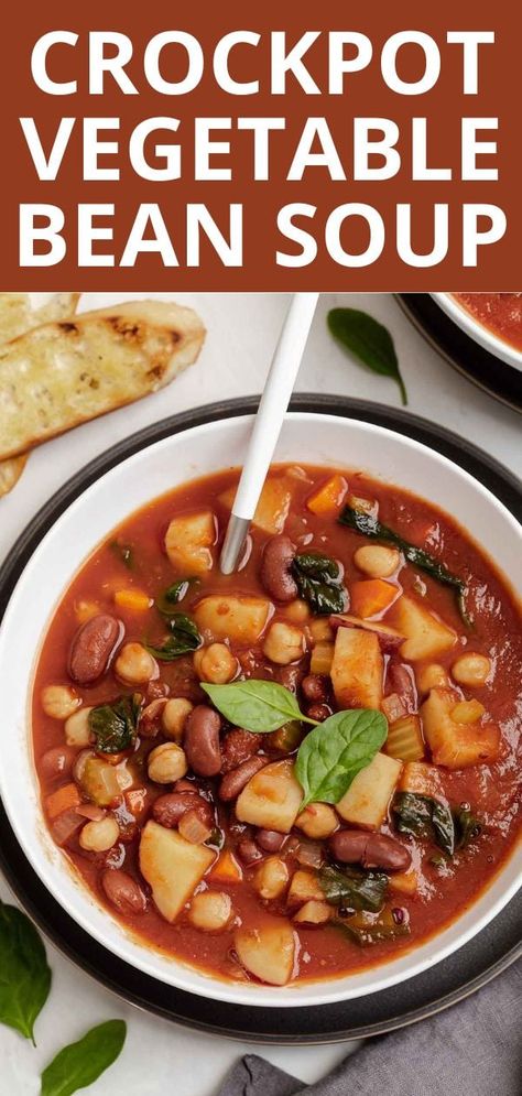 Vegetable Bean Soup Recipe - Slow Cooker Crockpot Kidney Bean Recipes, Vegetable Bean Soup Crockpot, Slow Cook Soup, Bean Soup Mix Recipe, Slow Cooker Bean Soup, Vegetable Bean Soup, Bean Soup Crockpot, 16 Bean Soup, Crockpot Ham And Beans