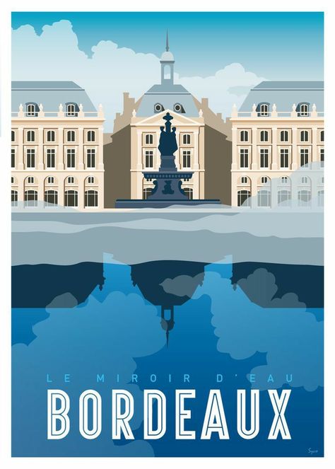 Travel Infographic, Postal Vintage, Tourism Poster, Bordeaux France, Retro Travel Poster, Art Deco Posters, Travel Wall Art, Aquitaine, Poster Vintage