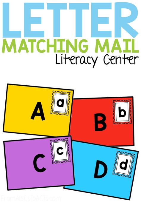 Practice matching upper and lowercase letters of the alphabet with this fun printable mail letter matching activity for preschoolers and kindergartners! Makes a fantastic literacy center and is a great way to work on fine motor skills! #FromABCsToACTs Letter Carrier Preschool Craft, Mail Dramatic Play, Mail Theme Preschool, Mailman Activities Preschool, Preschool Mail Carrier Activities, Mail Carrier Preschool Activities, Post Office Preschool Activities, Post Office Activities Preschool, Mail Carrier Preschool