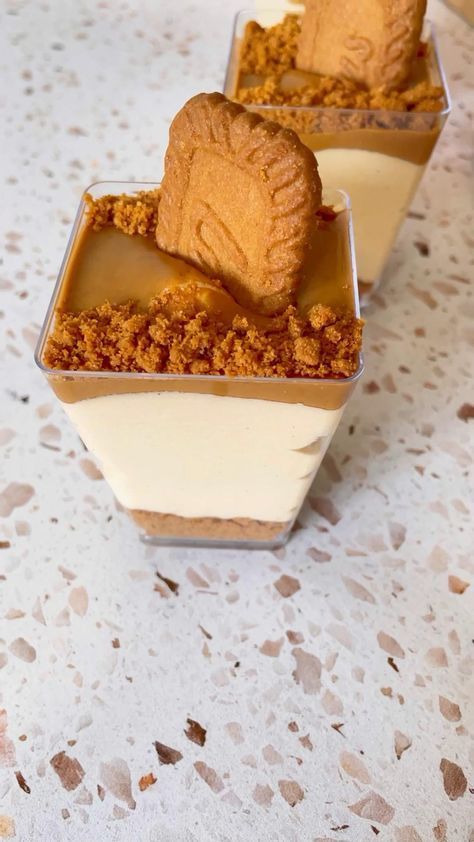 No Bake Lotus Biscoff Cheesecake Cups Biscoff Cheesecake Cups, Biscoff Desserts, Shooters Recipes, Lotus Biscoff Cheesecake, Cup Desserts, Dessert Shooters Recipes, No Bake Cheesecake Filling, Biscuit Crust, Biscoff Recipes