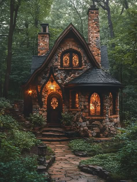 Witchy Cottage, Fairytale Houses, Casa Hobbit, Witchy House, French Castle, Fairytale House, Forest Cottage, Witch Cottage, Cottage Aesthetic