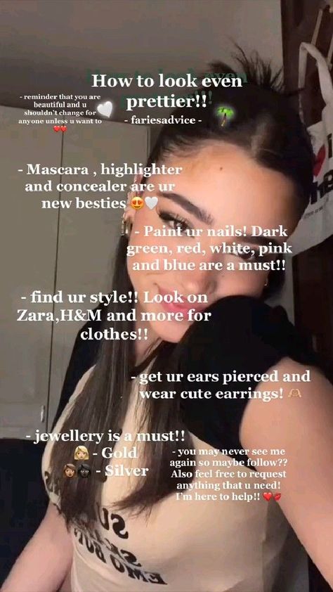 how to look more prettier 💋✨ How To Make Your Self Look Pretty Tips, How To Make Your Self Pretty, How To Look More Attractive Tips, Ways To Make Notes Look Prettier, How To Look Different Tips, How To Be Good Looking, How To Get More People To Like You, How To Look Better Naturally, How To Look More Naturally Pretty