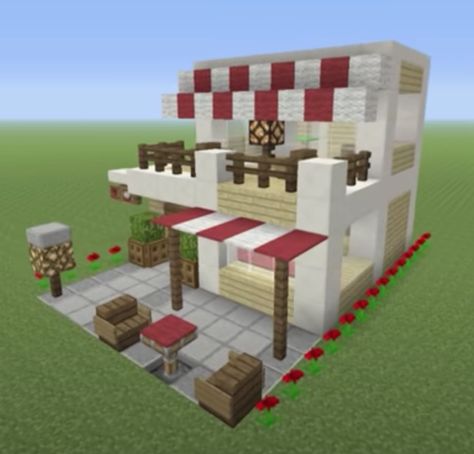 Bakery Minecraft Ideas, Minecraft Shop, Minecraft Shops, Rumah Minecraft Sederhana, Minecraft Interior Design, Minecraft House Plans, Bangunan Minecraft, Minecraft Modern, Minecraft Cottage