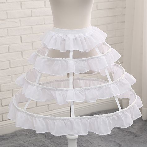 A-line Shaped Bell Shaped Adjustable 50cm Long Ruffled Birdcage Lolita Petticoat Petticoat Skirt, Wedding Bridal Dress, Bride Wedding Dress, Dress Lining, Brides Wedding Dress, Cosplay Dress, Fish Bone, Bridal Dress, Petticoat